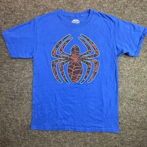 Marvel Ultimate Spider-Man T-Shirt Mens Size M Blue Graphic Short Sleeve Tee
